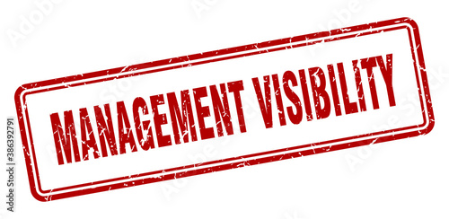 management visibility stamp. square grunge sign on white background