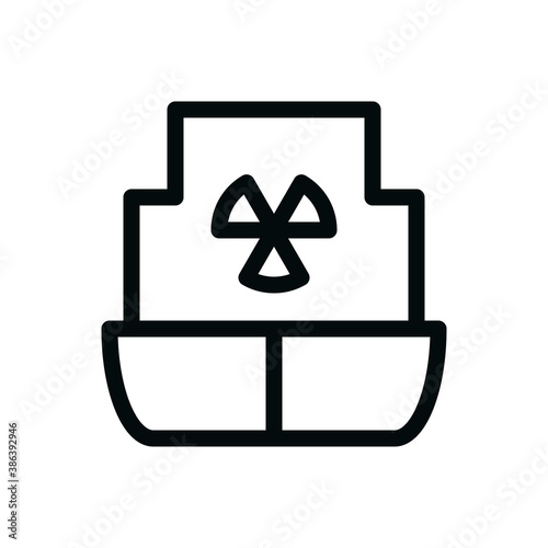 Floating nuclear power plant isolated icon, floating nuclear reactor vector icon with editable stroke