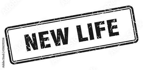 new life stamp. square grunge sign on white background