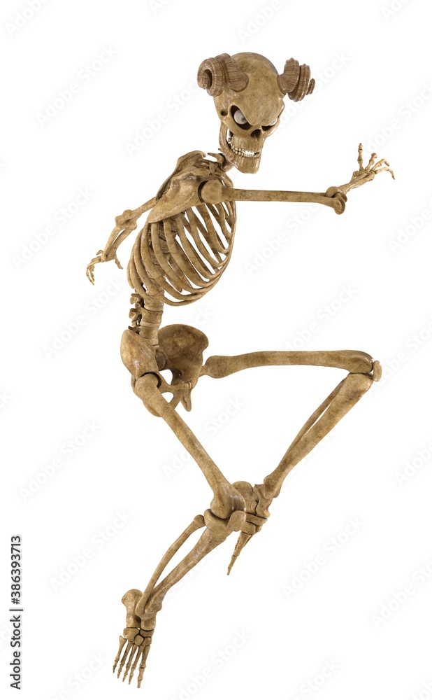 Fototapeta premium Skeleton in mid-air action