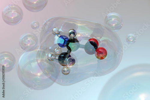 Принти на полотні Alanine (L-alanine, Ala, A) amino acid molecule. 3D rendering.