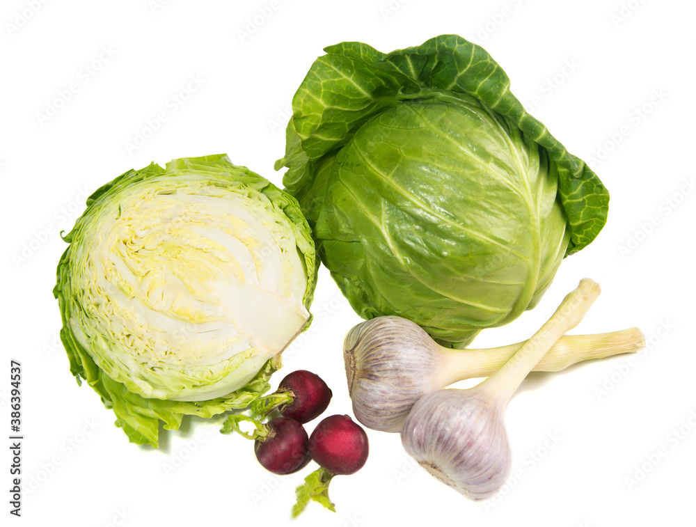 Fototapeta premium fresh vegetables close-up on white background