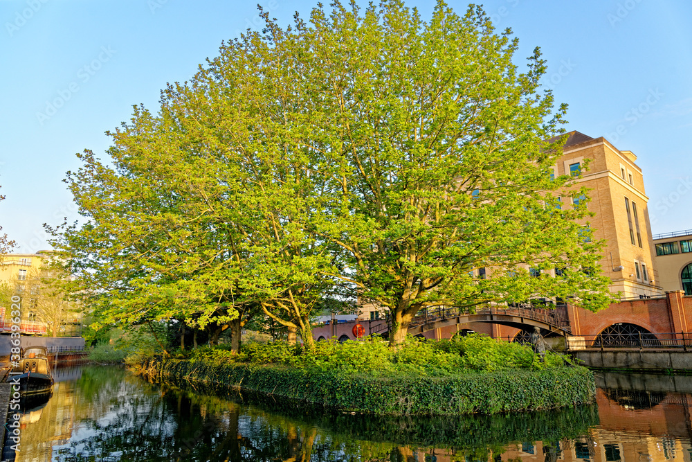 River Kennet and Kennet and Avon Canal at Reading - UK River Kennet and Kennet and Avon Canal at Reading - UK