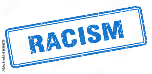 racism stamp. square grunge sign on white background
