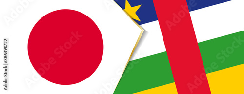 Japan and Central African Republic flags, two vector flags.