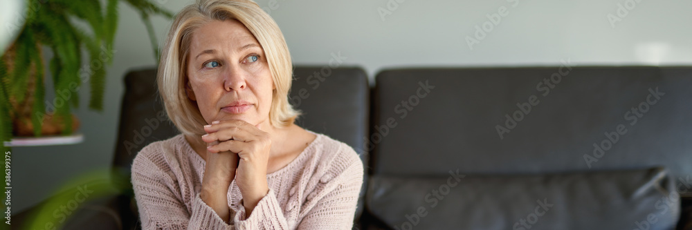 Close up Pretty Adult Woman Sitting on Sofa Close up Pretty Adult Woman Sitting on Sofa