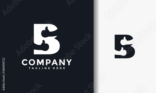 letter B thumbs up like logo