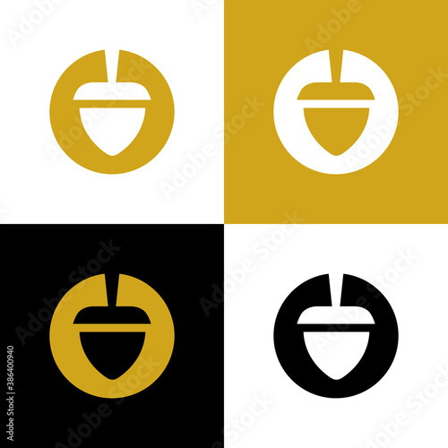 Oak nut logo icon, acorn symbol design - Vector