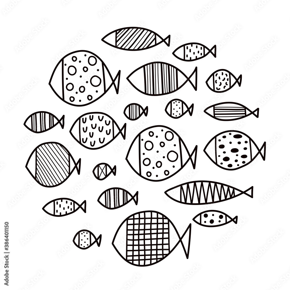 Set with line fish. Set with line fish.