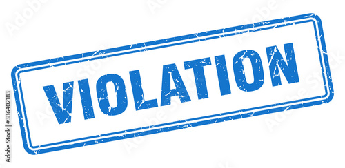 violation stamp. square grunge sign on white background