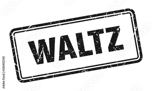 waltz stamp. square grunge sign on white background