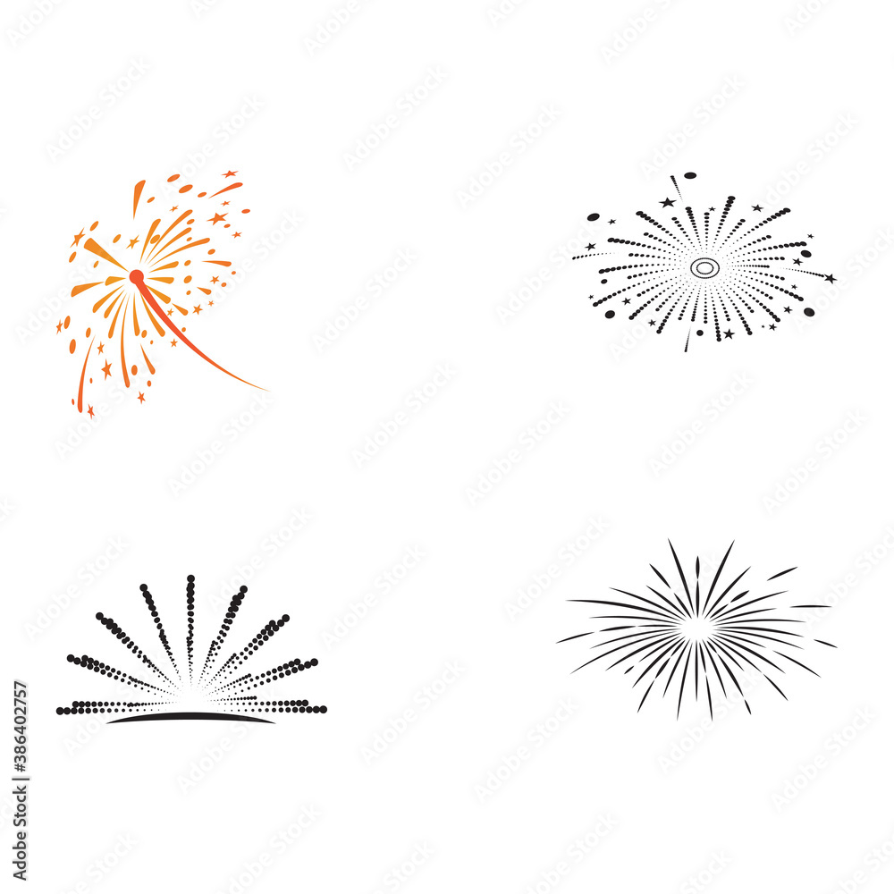 Obraz premium Set Fireworks Logo Template vector symbol