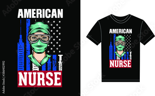 Nursing Typography Vector graphic for a t-shirt. Vector Poster, typographic quote, or t-shirt.