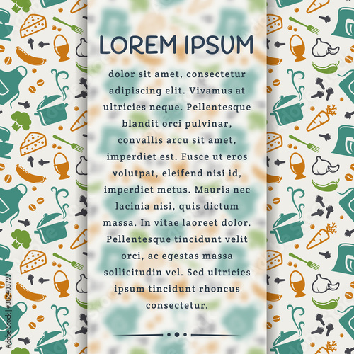 Vector kitchen card with place for text.