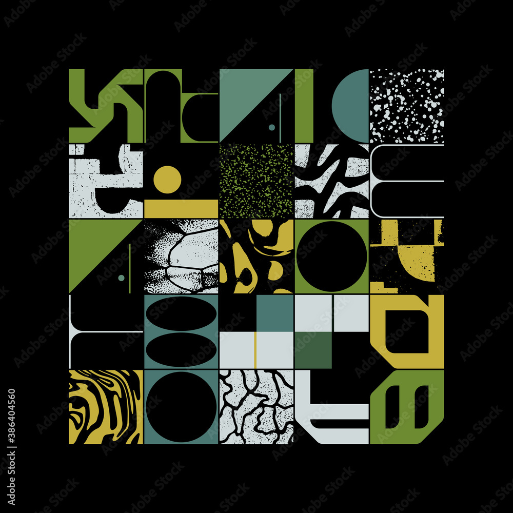 Obraz premium New Grunge Aesthetics Of Distress Texture Pattern Artwork With Abstract Geometric Shapes