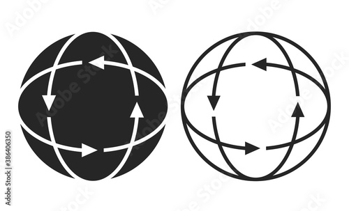 Rotation 360 degree vector icon