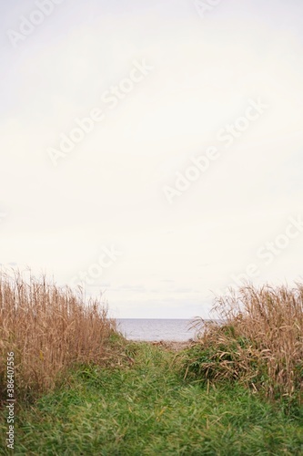 Rock with hole and ocean at Noto Peninsula  Ishikawa Japan.