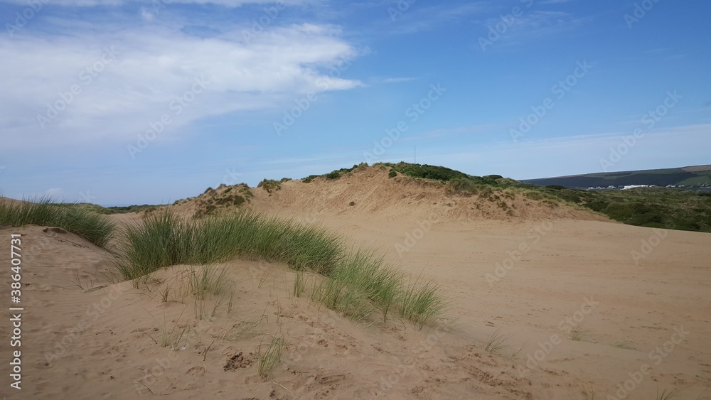 sand dunes on North Devon beach sand dunes on North Devon beach