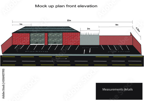 house mockup front elevation vector