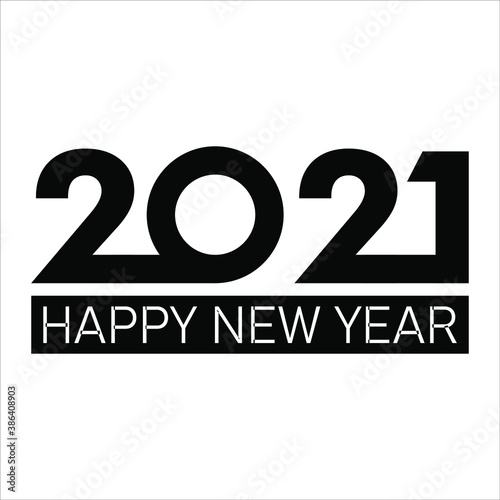 Happy New Year 2021 logo text design. Cover of business diary for 2020 with wishes. Brochure design template, card, banner. Vector illustration. Isolated on white background.