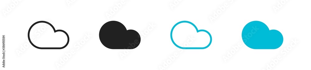 Cloud network storage set icon on white backdrop. Technology overcast vector Cloud network storage set icon on white backdrop. Technology overcast vector