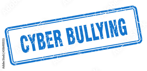 cyber bullying stamp. square grunge sign on white background