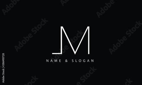LM, ML, L, M abstract letters logo monogram