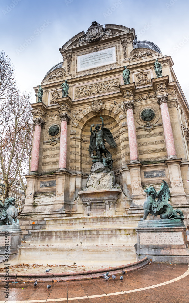 Saint Michel Fountain in Paris
