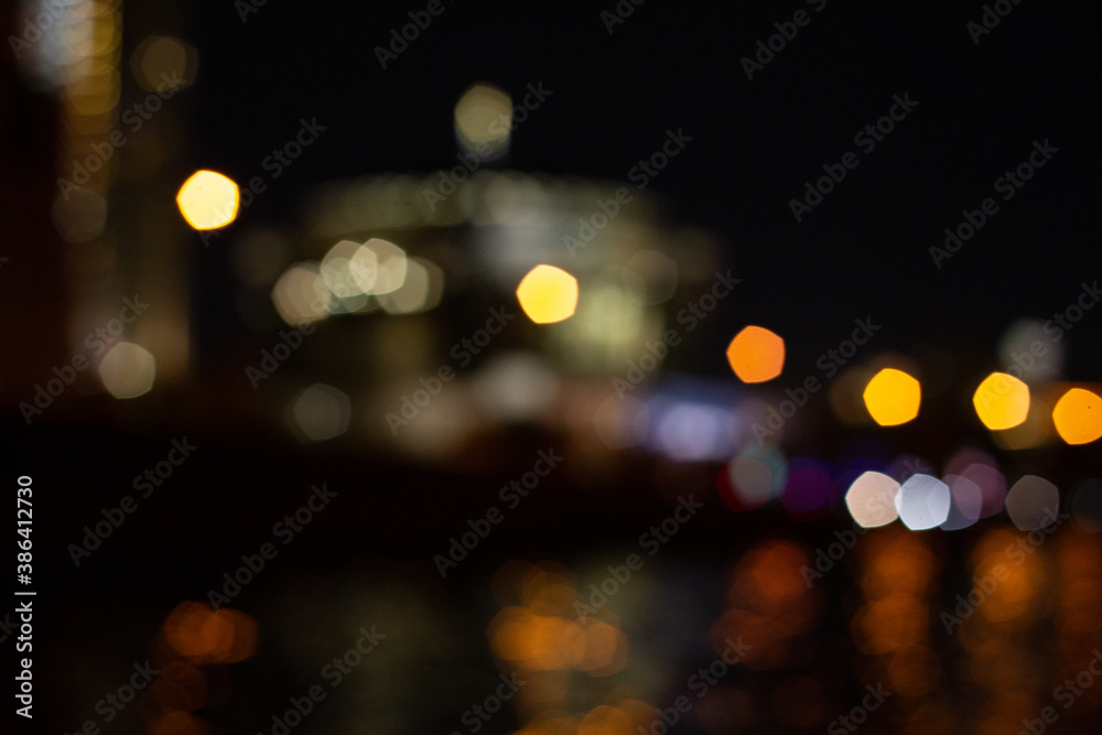 Night city in beautiful lanterns. Suitable for backgrounds and various purposes
