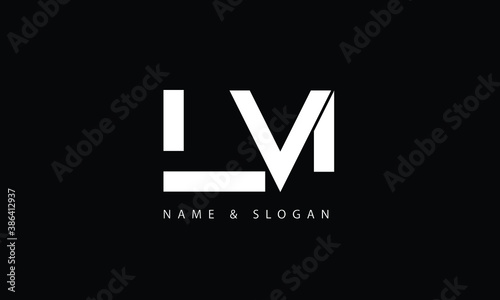 LM, ML, L, M abstract letters logo monogram