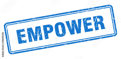 empower stamp. square grunge sign on white background