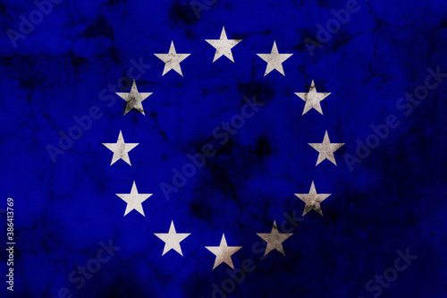 Old EU grunge background flag, European Union flag