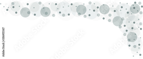 Gray vector background with a pattern of circles with different diameters. Textured template for a web splash in a modern style.