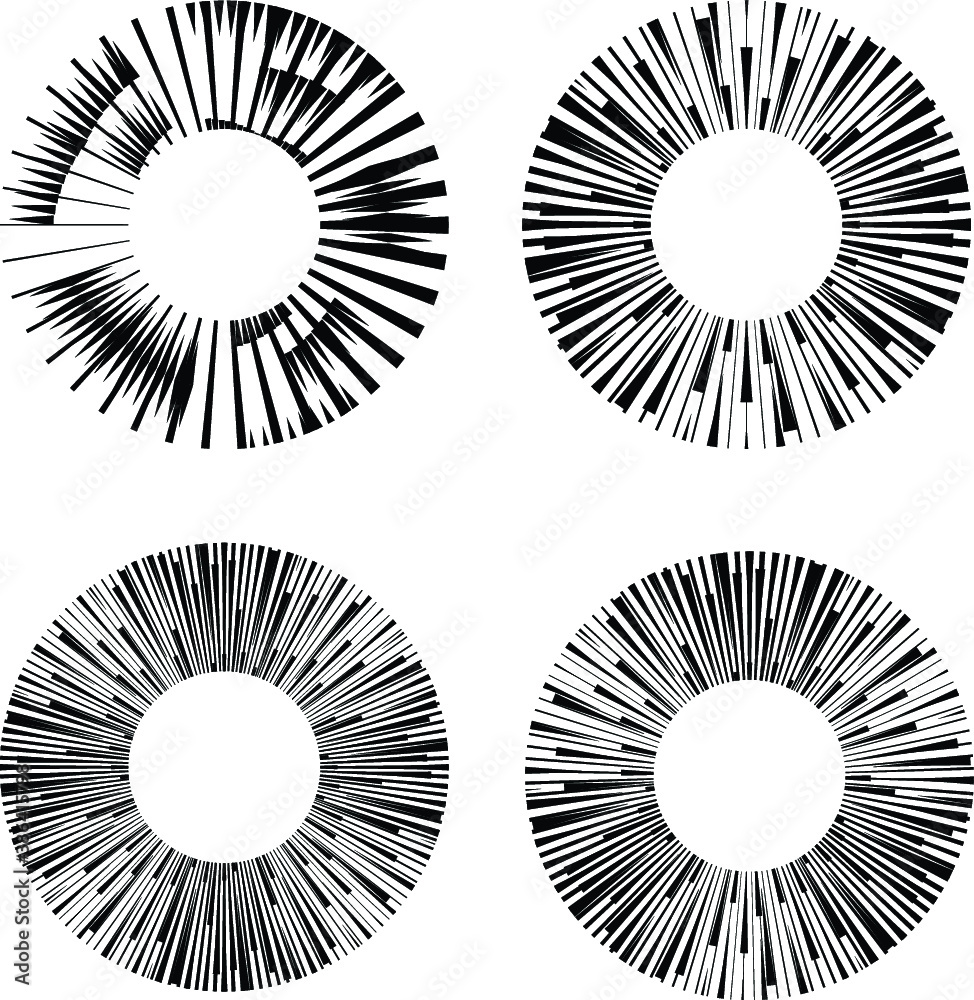 Fototapeta premium Lines in Circle Form . Spiral Vector Illustration .Technology round Logo . Design element . Abstract Geometric shape .