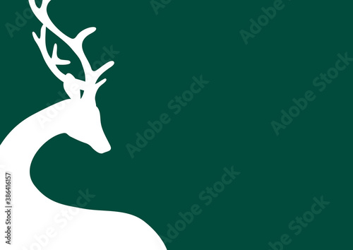 Hintergrund Hirsch Anschnitt Dunkelgrün Und Weiß