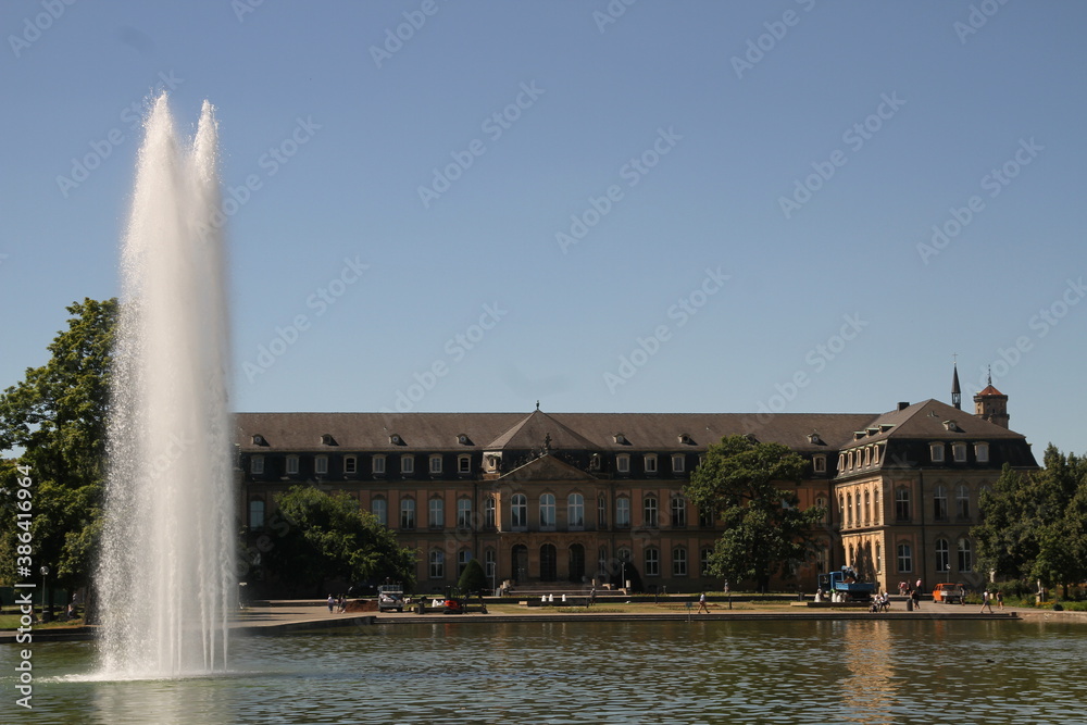 Fontain, Fontaine, Wasser, Schloss, Water, Castle, Stuttgart, Germany, Reisen, Travel, Tourismus, Tourism, Park, 