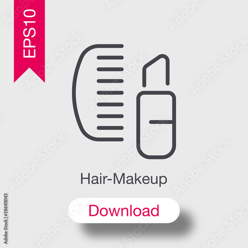 Hair makeup icon isolated on background. Beauty symbol modern, simple, vector, icon for website design, mobile app, ui. Vector Illustration