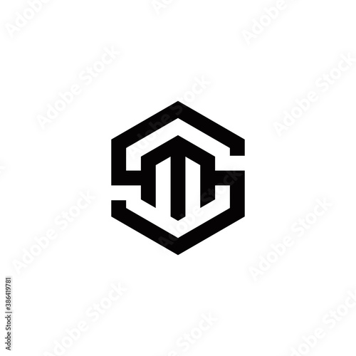 s m sm ms initial logo design vector graphic idea creative