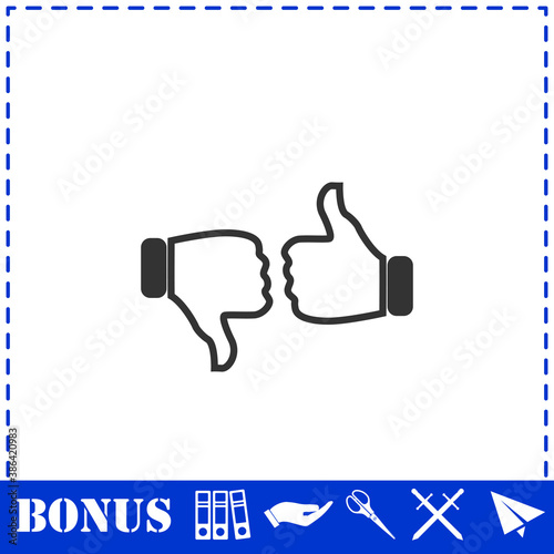 Dislike like icon flat