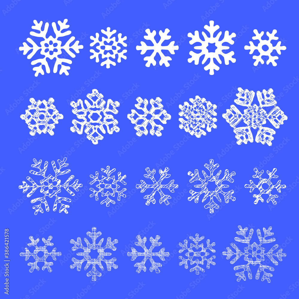 Set of snowflakes, vector illustration