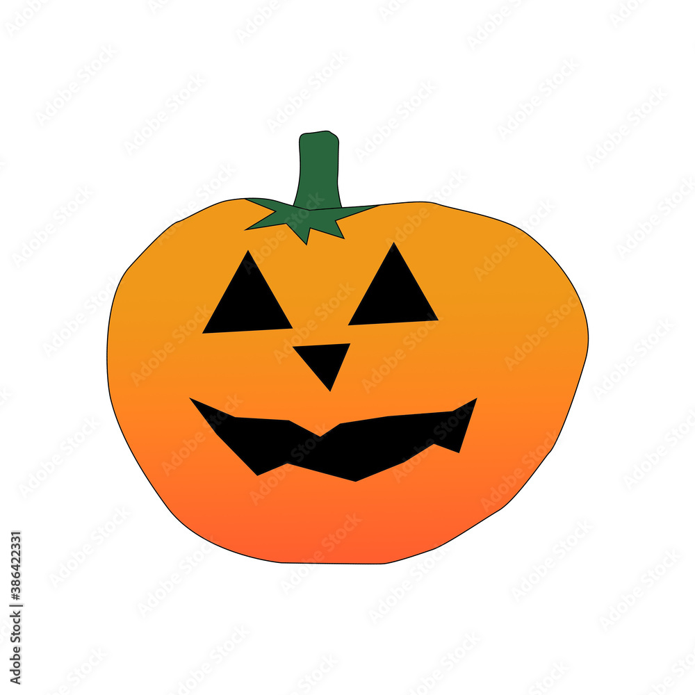Scary Jack O Lantern halloween pumpkin on white background. illustration. Scary Jack O Lantern halloween pumpkin on white background. illustration.