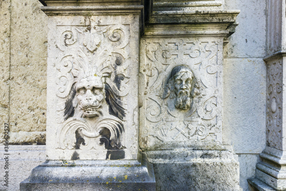 detail of a fountain in Old Town of Solothurn, Switzerland