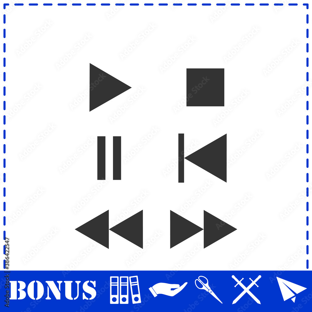 Music button icon flat Music button icon flat