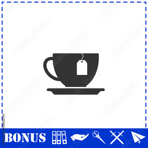 Tea icon flat