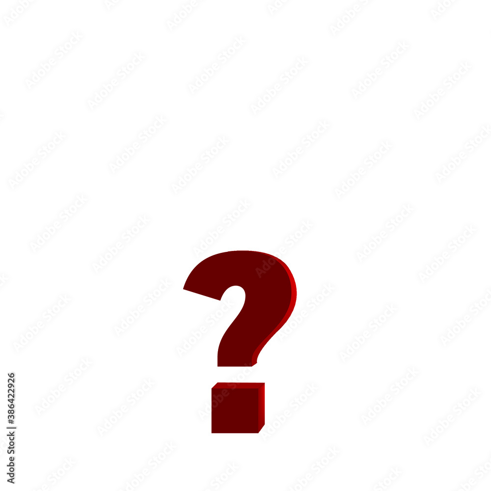 3d shape Question mark on white background. 3d shape Question mark on white background.