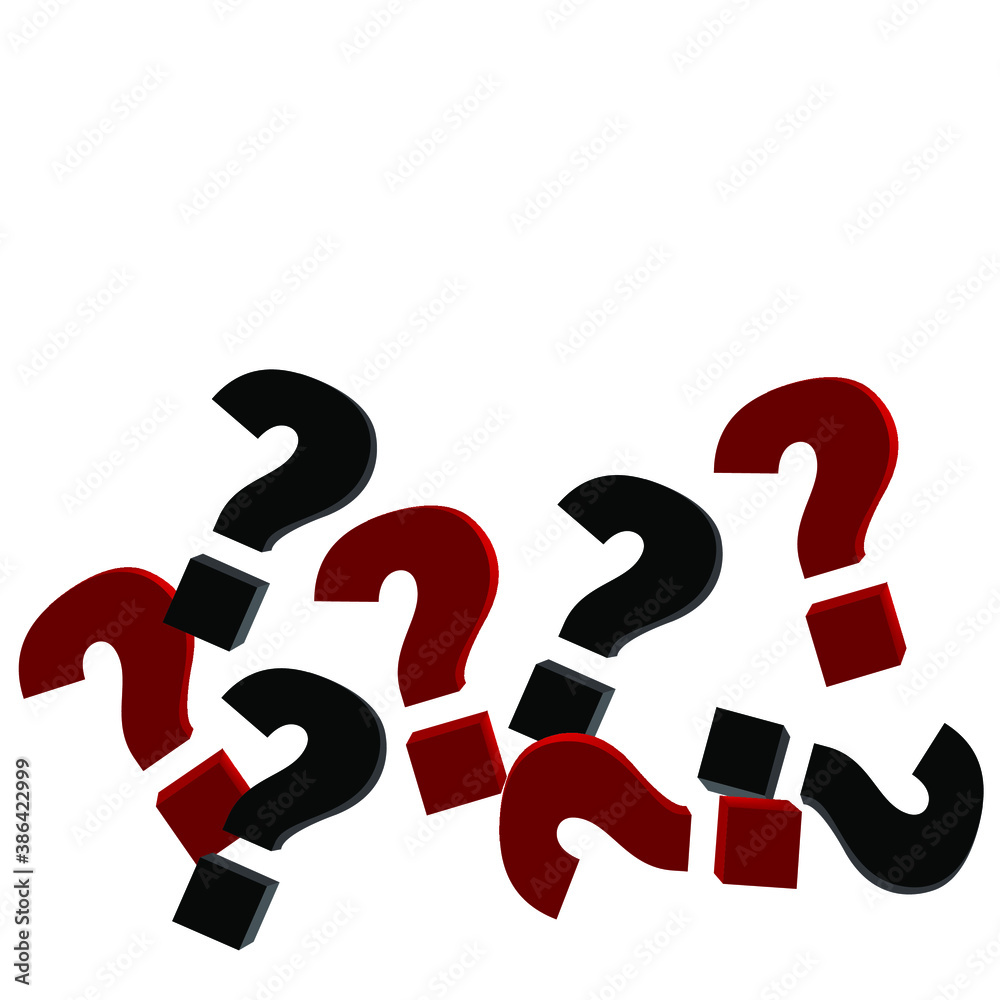 3d shape Question mark on white background. 3d shape Question mark on white background.