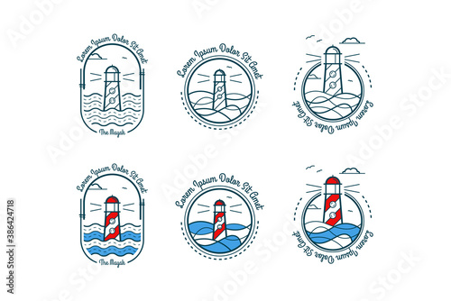 vector lighthouse logo insignias 
