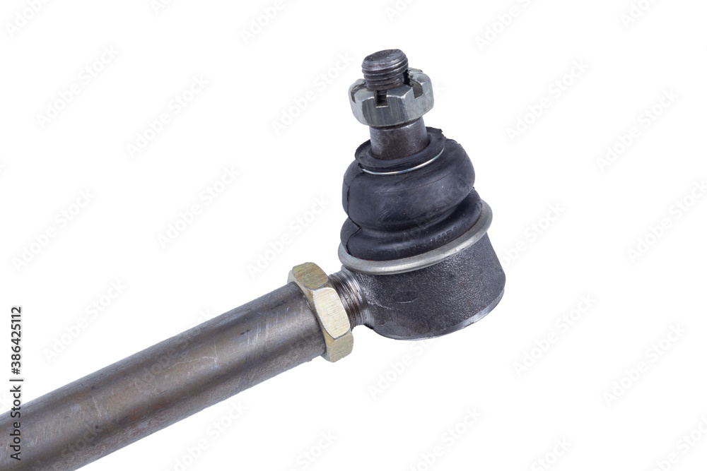 rods or ball joints on a white background. New spare part for steering tie rod. Trade in spare parts or car service. rods or ball joints on a white background. New spare part for steering tie rod. Trade in spare parts or car service.