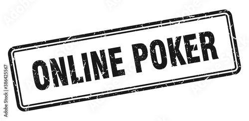 online poker stamp. square grunge sign on white background