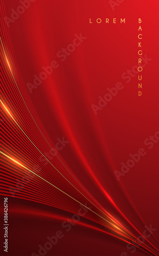 Abstract red and gold lines background